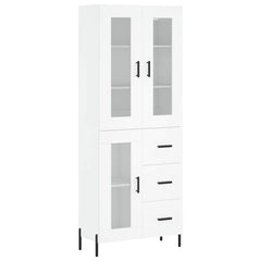 Highboard 69.5x34x180 cm Engineered Wood 1 Glass Door 3 Drawers White
