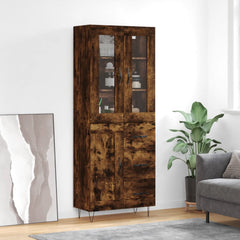 Highboard 69.5x34x180 cm Engineered Wood 1 Wood Door 3 Drawers Smoked oak