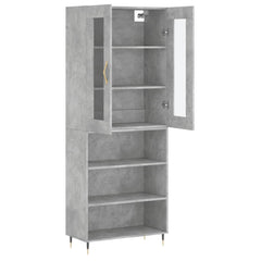vidaXL Highboard Concrete Grey 69,5x34x180 cm Engineered Wood 4