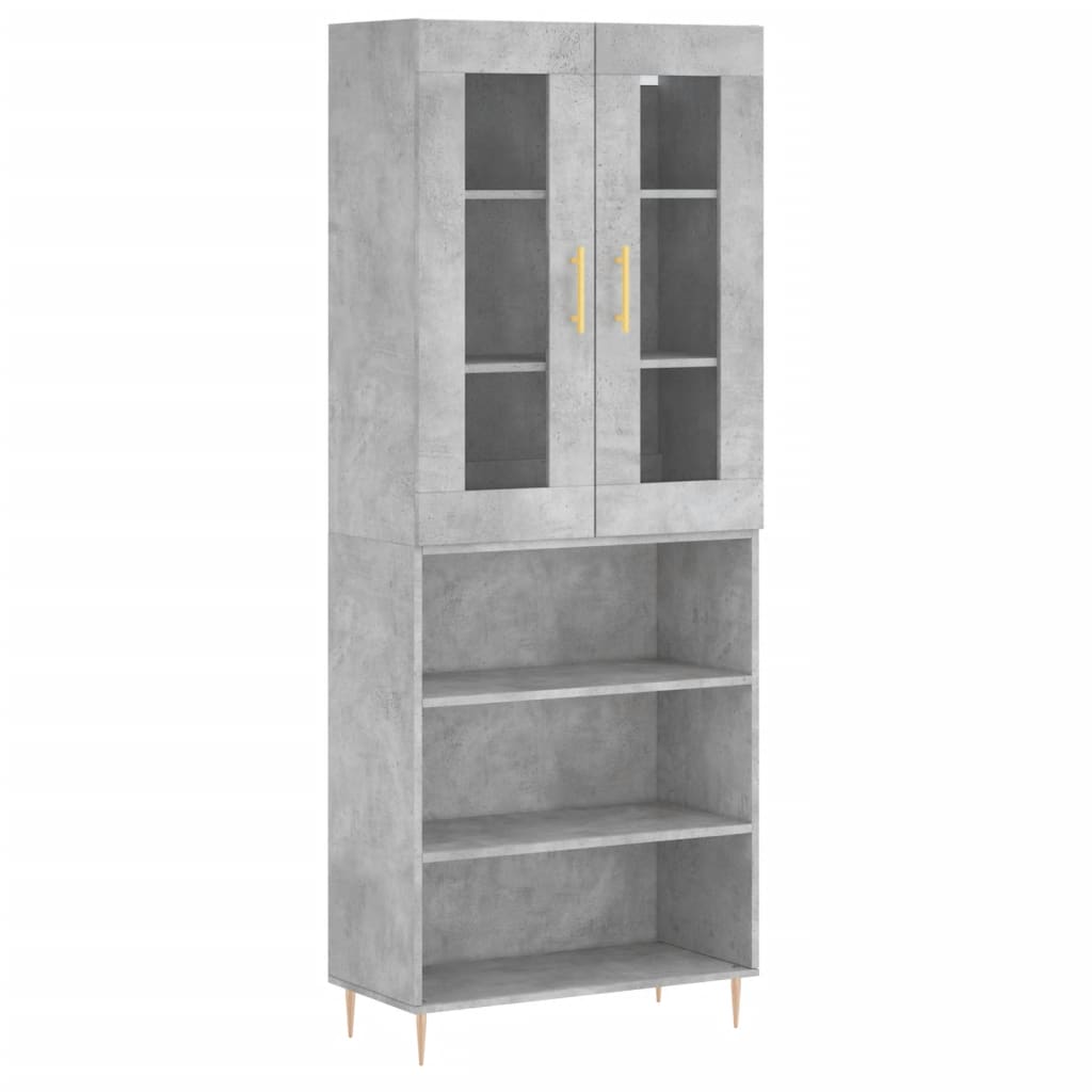 vidaXL Highboard Concrete Grey 69,5x34x180 cm Engineered Wood 2
