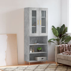 vidaXL Highboard Concrete Grey 69,5x34x180 cm Engineered Wood 1