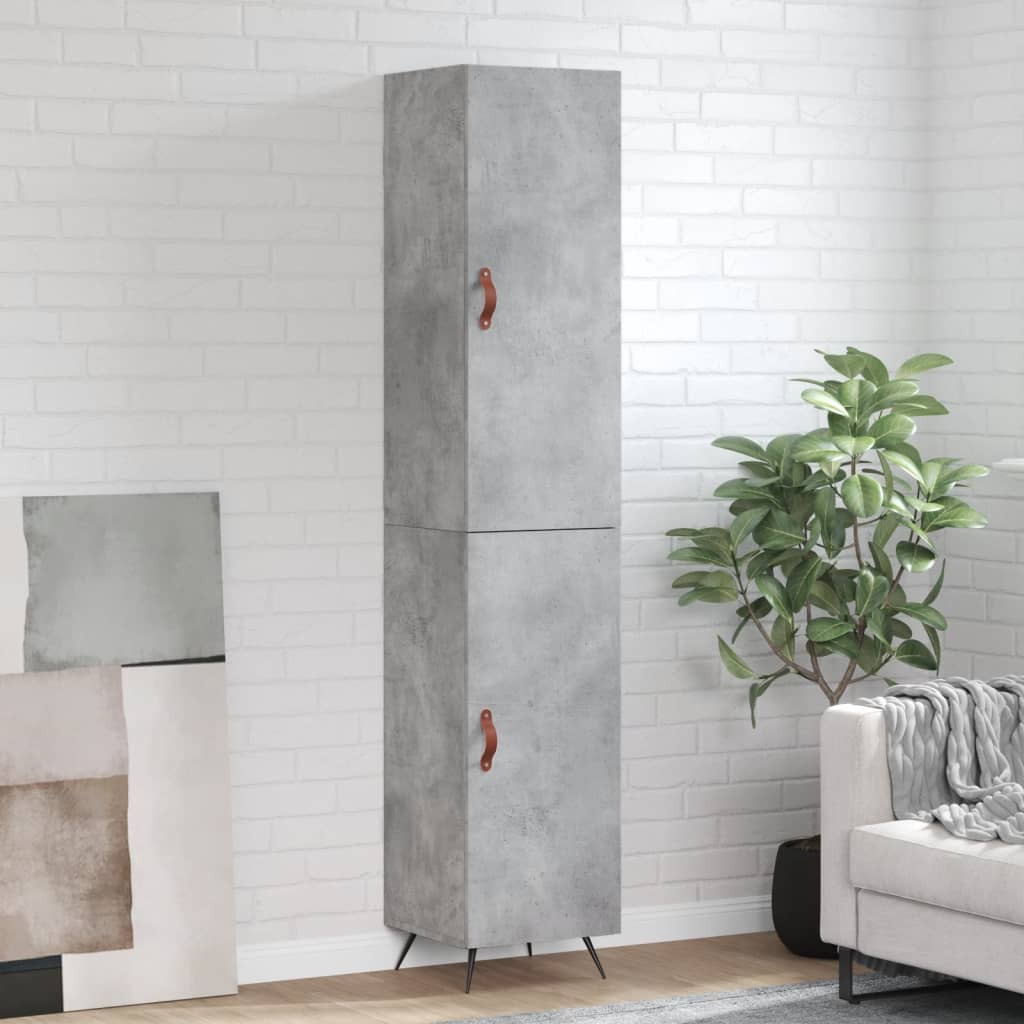 vidaXL Highboard Concrete Grey 34,5x34x180 cm Engineered Wood 1