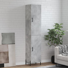 Highboard 34.5x34x180 cm Engineered Wood 1 Door Concrete grey