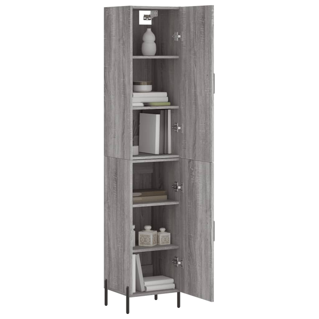 Highboard 34.5x34x180 cm Engineered Wood 1 Door Grey sonoma