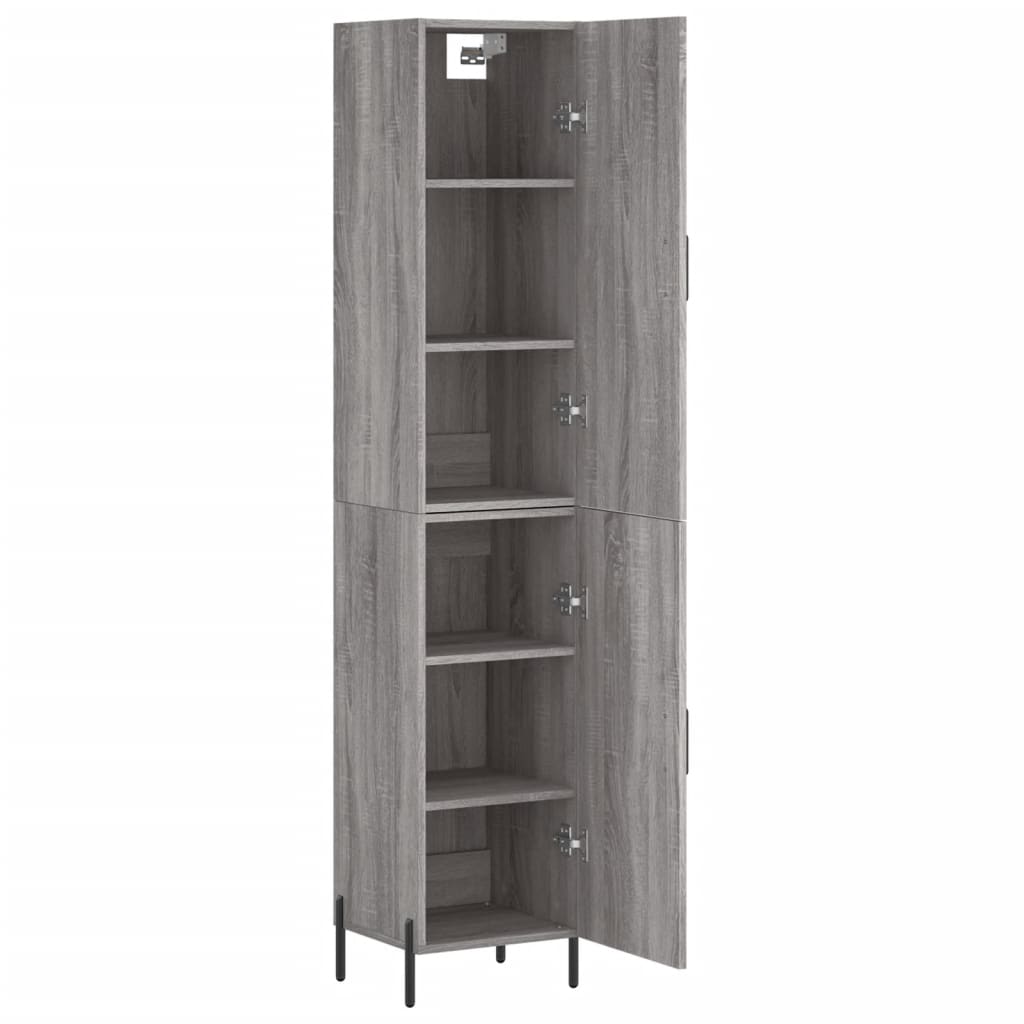 Highboard 34.5x34x180 cm Engineered Wood 1 Door Grey sonoma