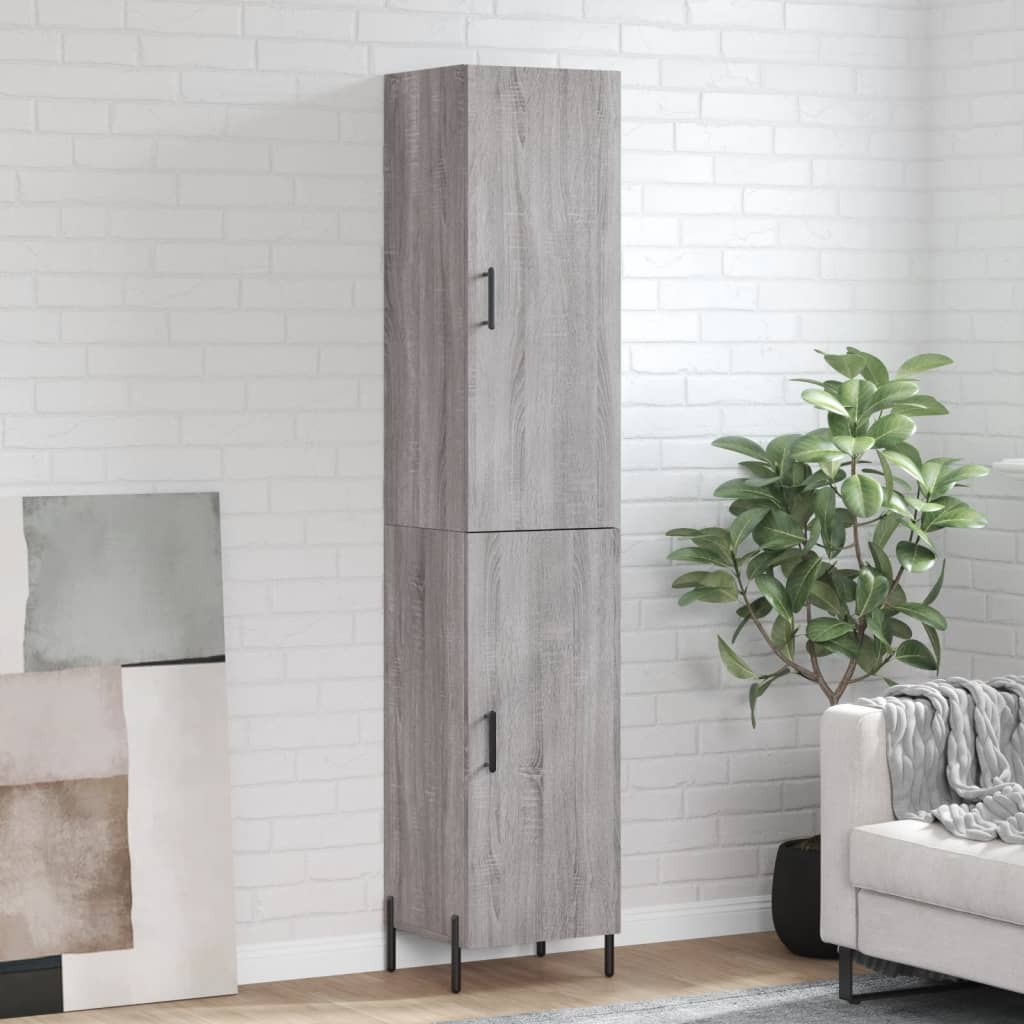 Highboard 34.5x34x180 cm Engineered Wood 1 Door Grey sonoma
