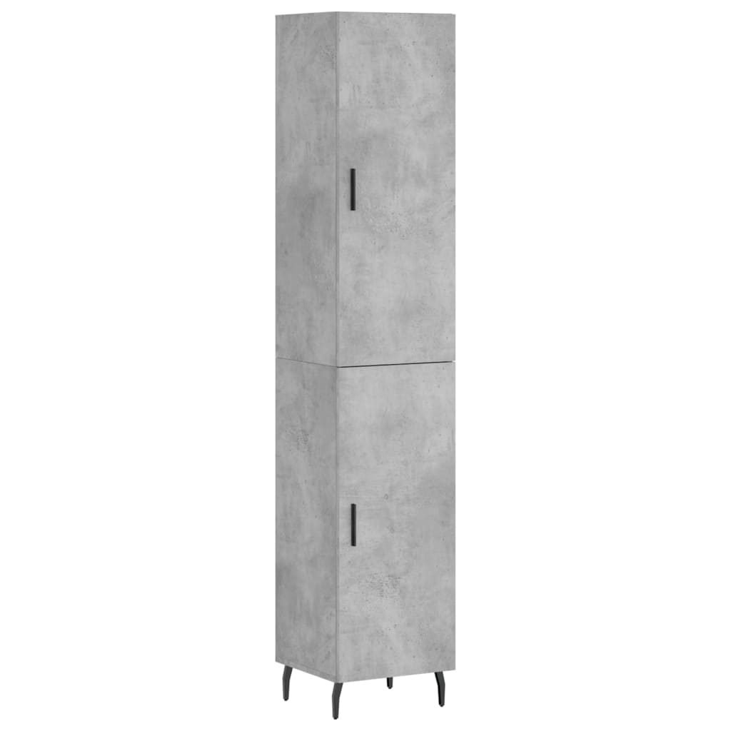 Highboard 34.5x34x180 cm Engineered Wood 1 Door Concrete grey