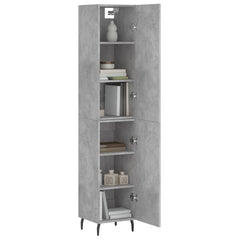 Highboard 34.5x34x180 cm Engineered Wood 1 Door Concrete grey