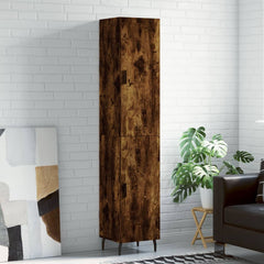 Highboard 34.5x34x180 cm Engineered Wood 1 Door Smoked oak