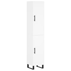 Highboard 34.5x34x180 cm Engineered Wood 1 Door White