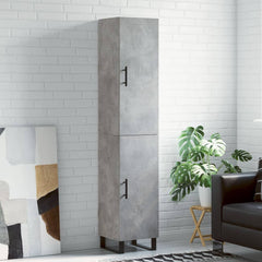 Highboard 34.5x34x180 cm Engineered Wood 1 Door Concrete grey