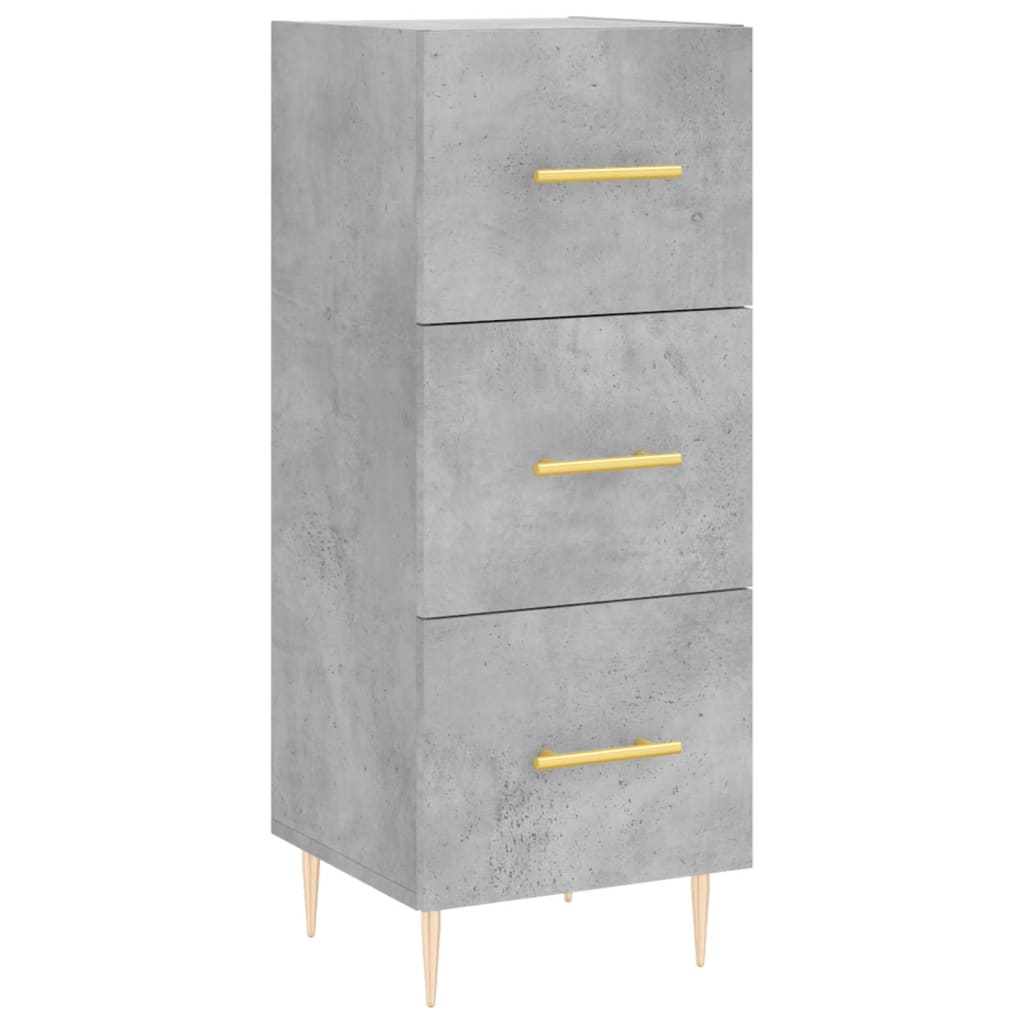 Highboard 34.5x34x180 cm Engineered Wood 3 Drawers Concrete grey