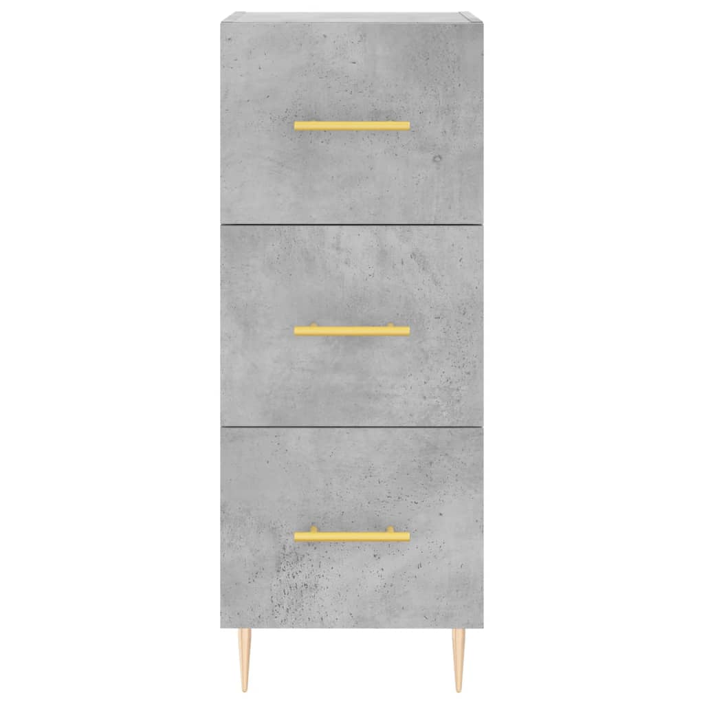 Highboard 34.5x34x180 cm Engineered Wood 3 Drawers Concrete grey