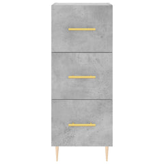 Highboard 34.5x34x180 cm Engineered Wood 3 Drawers Concrete grey