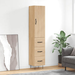 Highboard 34.5x34x180 cm Engineered Wood 3 Drawers Sonoma oak