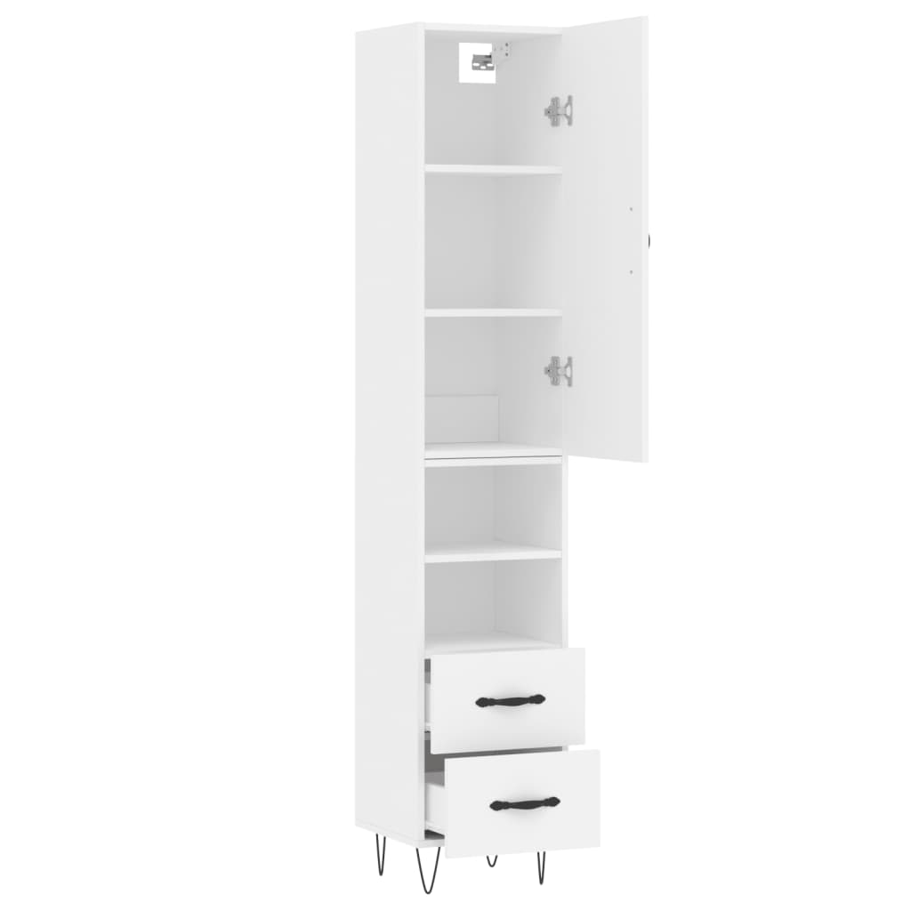 vidaXL Highboard White 34,5x34x180 cm Engineered Wood 3