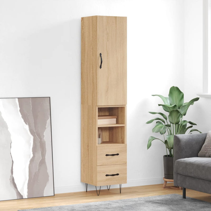 Highboard Sonoma Oak 34.5x34x180 cm Engineered Wood