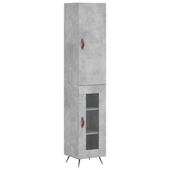 vidaXL Highboard Concrete Grey 34,5x34x180 cm Engineered Wood 2