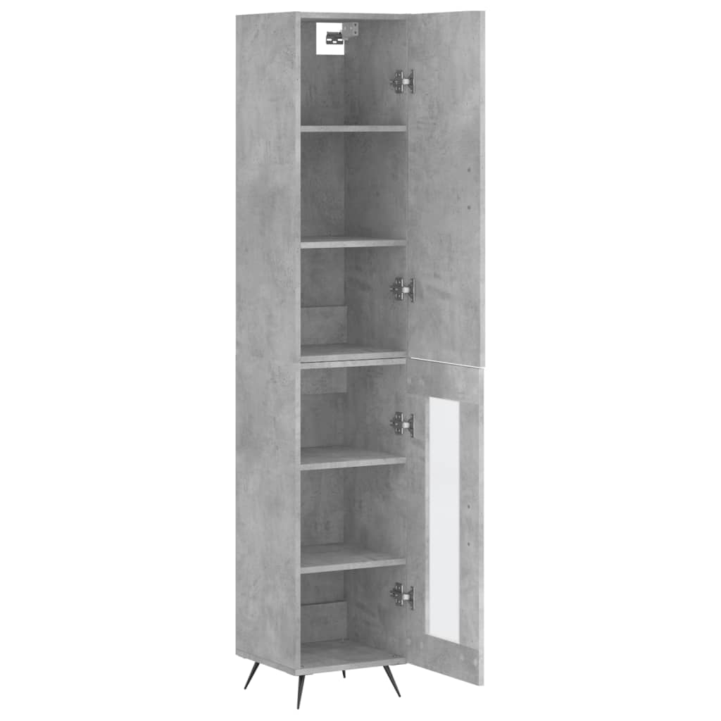 vidaXL Highboard Concrete Grey 34,5x34x180 cm Engineered Wood 3