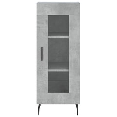 Highboard 34.5x34x180 cm Engineered Wood 1 Glass Door Concrete grey