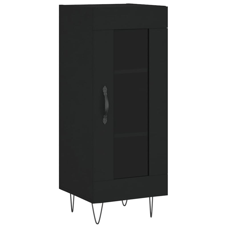 Highboard Black 34.5x34x180 cm Engineered Wood