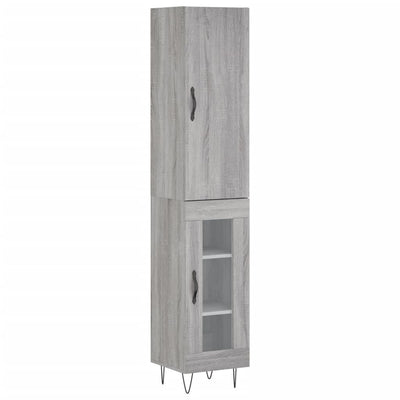 Highboard Grey Sonoma 34.5x34x180 cm Engineered Wood