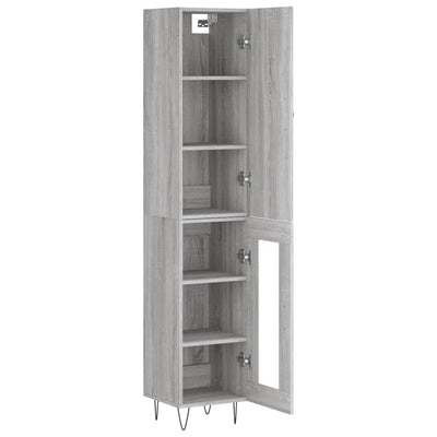 Highboard Grey Sonoma 34.5x34x180 cm Engineered Wood