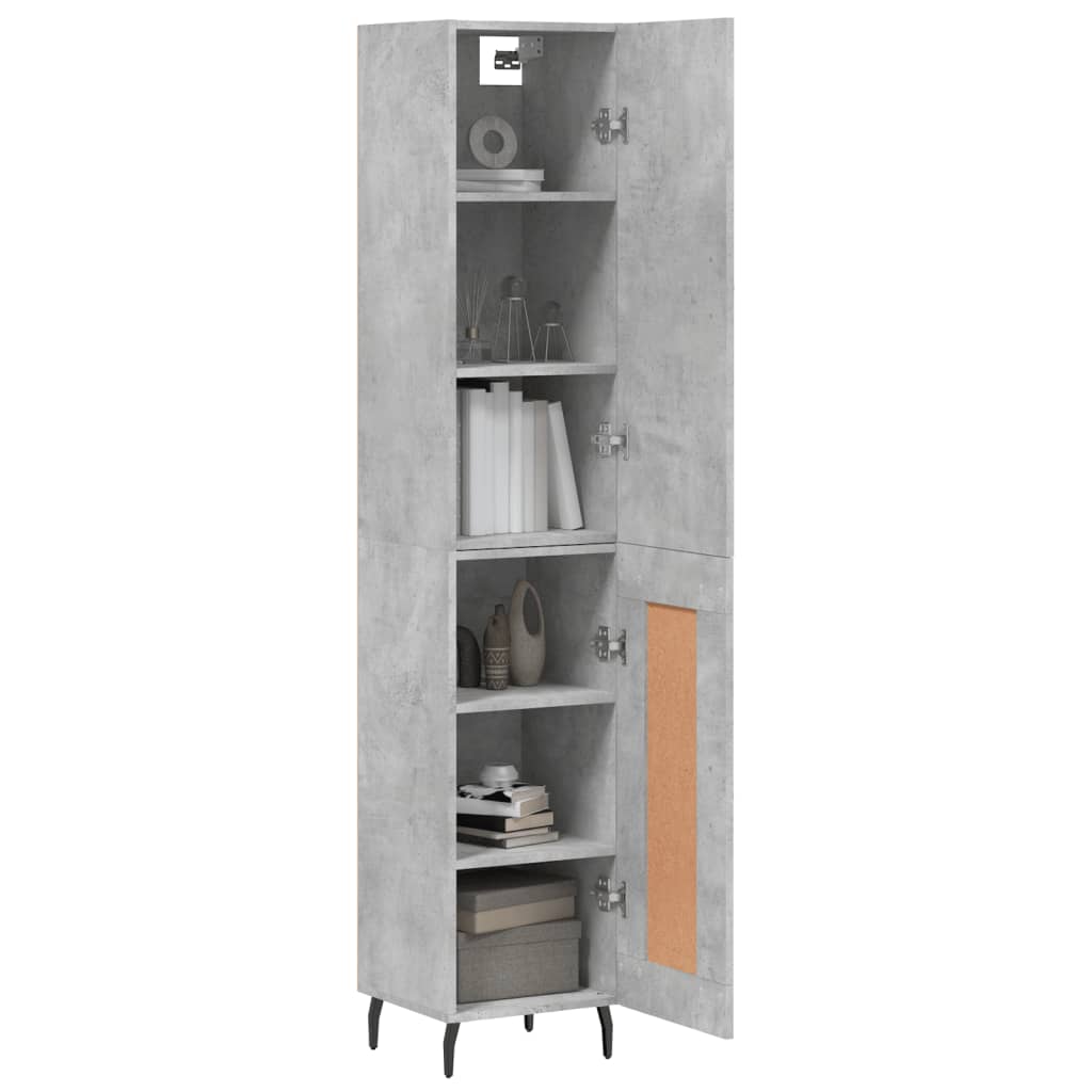 vidaXL Highboard Concrete Grey 34,5x34x180 cm Engineered Wood 3