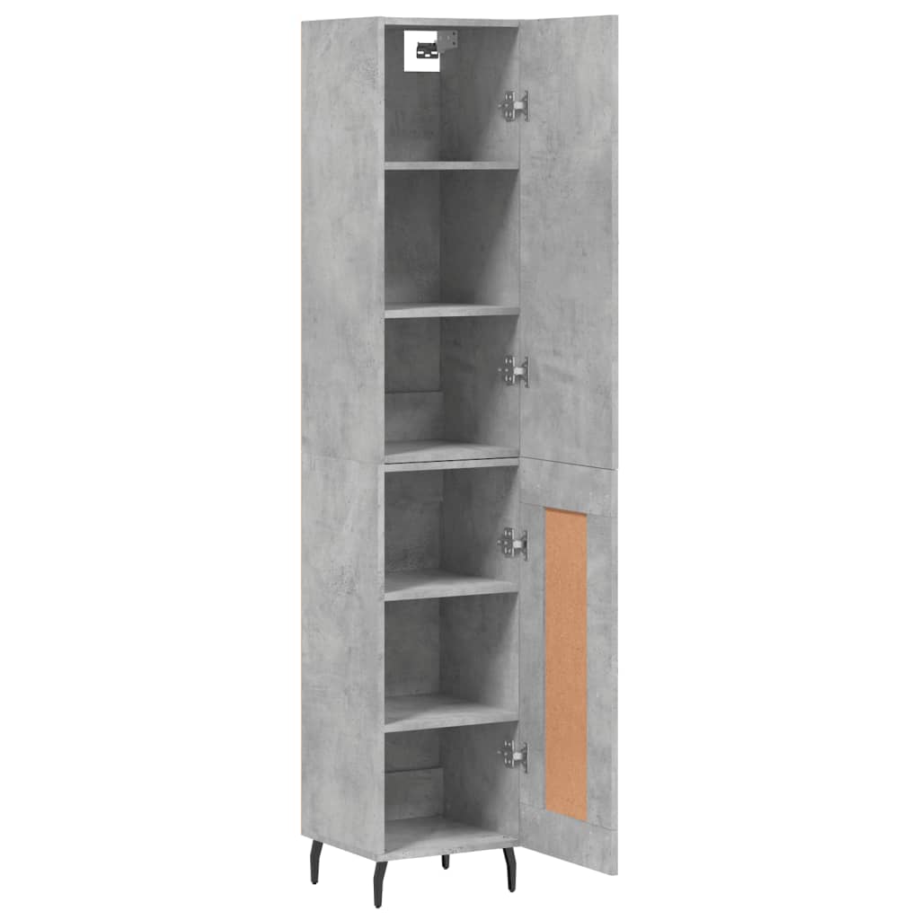 vidaXL Highboard Concrete Grey 34,5x34x180 cm Engineered Wood 4