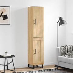 Highboard 34.5x34x180 cm Engineered Wood 1 Wood Door Sonoma oak