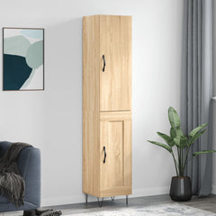 Highboard 34.5x34x180 cm Engineered Wood 1 Wood Door Sonoma oak