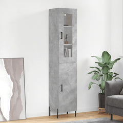 Highboard 34.5x34x180 cm Engineered Wood 1 Door Concrete grey