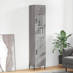 Highboard 34.5x34x180 cm Engineered Wood 1 Door Grey sonoma
