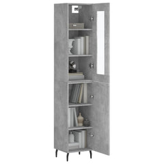 Highboard 34.5x34x180 cm Engineered Wood 1 Door Concrete grey