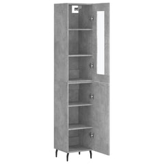 Highboard 34.5x34x180 cm Engineered Wood 1 Door Concrete grey