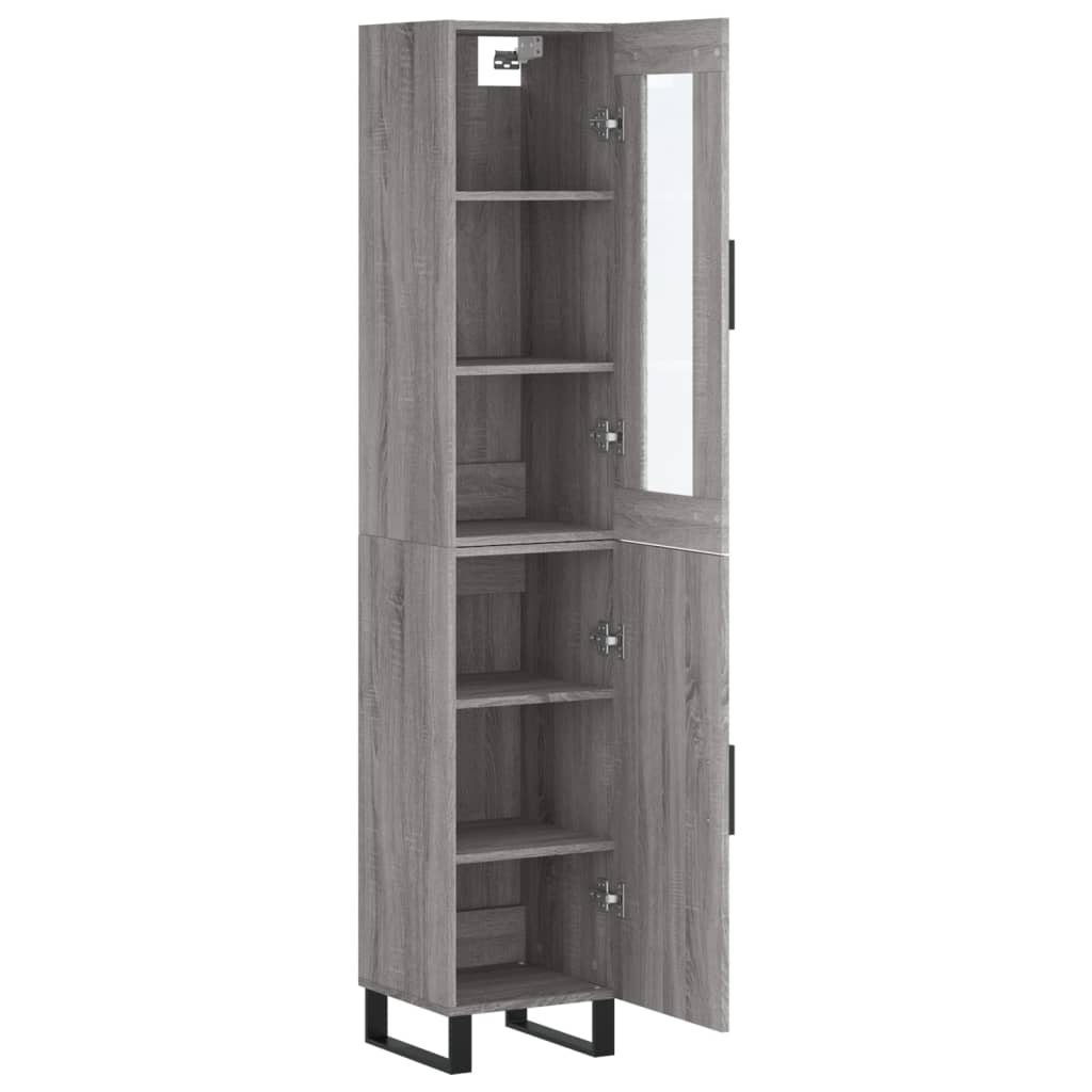 vidaXL Highboard Grey Sonoma 34,5x34x180 cm Engineered Wood 3