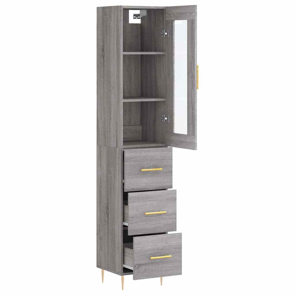 vidaXL Highboard Grey Sonoma 34,5x34x180 cm Engineered Wood 3