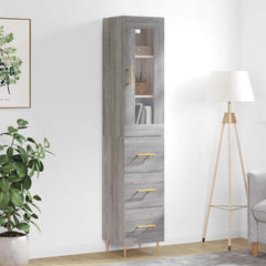 vidaXL Highboard Grey Sonoma 34,5x34x180 cm Engineered Wood 1