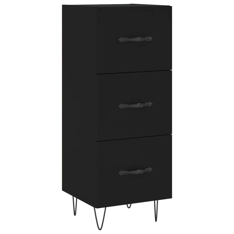 Highboard Black 34.5x34x180 cm Engineered Wood