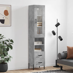 vidaXL Highboard Concrete Grey 34,5x34x180 cm Engineered Wood 1