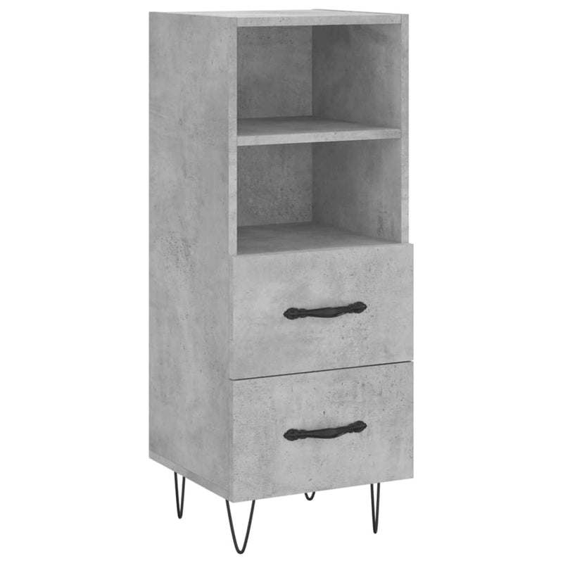 Highboard Concrete Grey 34.5x34x180 cm Engineered Wood