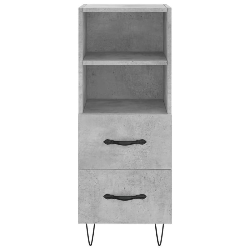 Highboard Concrete Grey 34.5x34x180 cm Engineered Wood