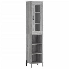 Highboard 34.5x34x180 cm Engineered Wood 3 Shelves Grey sonoma