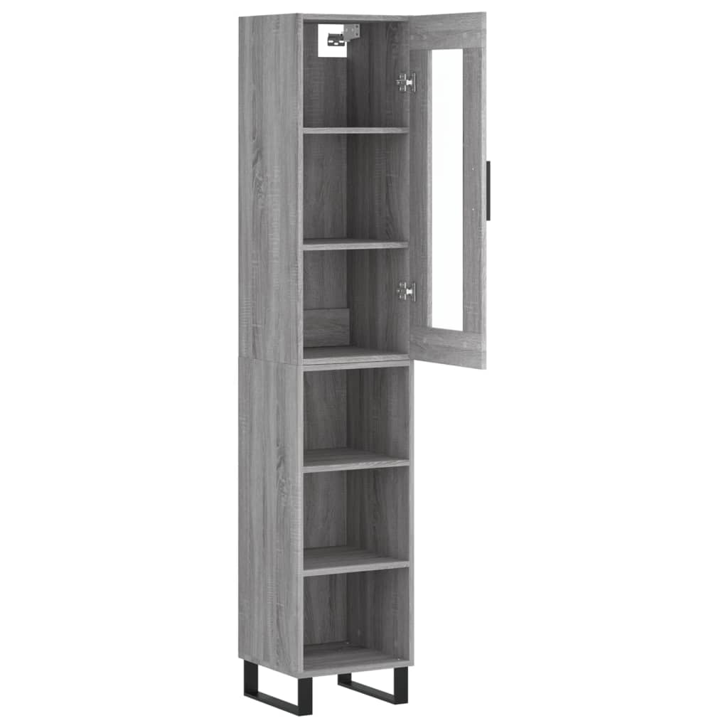 vidaXL Highboard Grey Sonoma 34,5x34x180 cm Engineered Wood 3