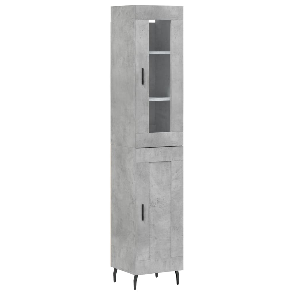 vidaXL Highboard Concrete Grey 34,5x34x180 cm Engineered Wood 2