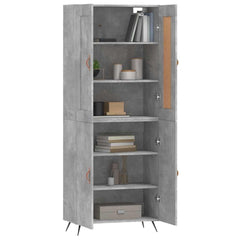 vidaXL Highboard Concrete Grey 69,5x34x180 cm Engineered Wood 3