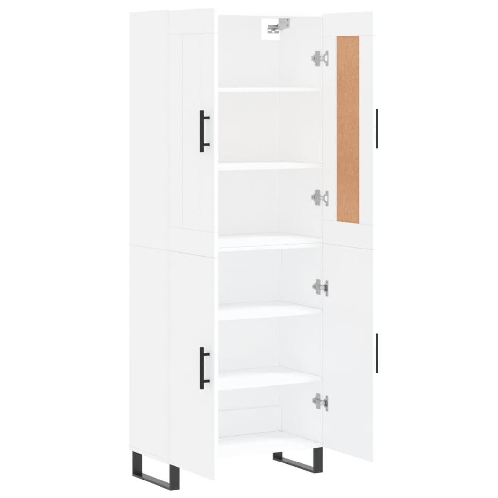 Highboard 69.5x34x180 cm Engineered Wood 2 Doors White