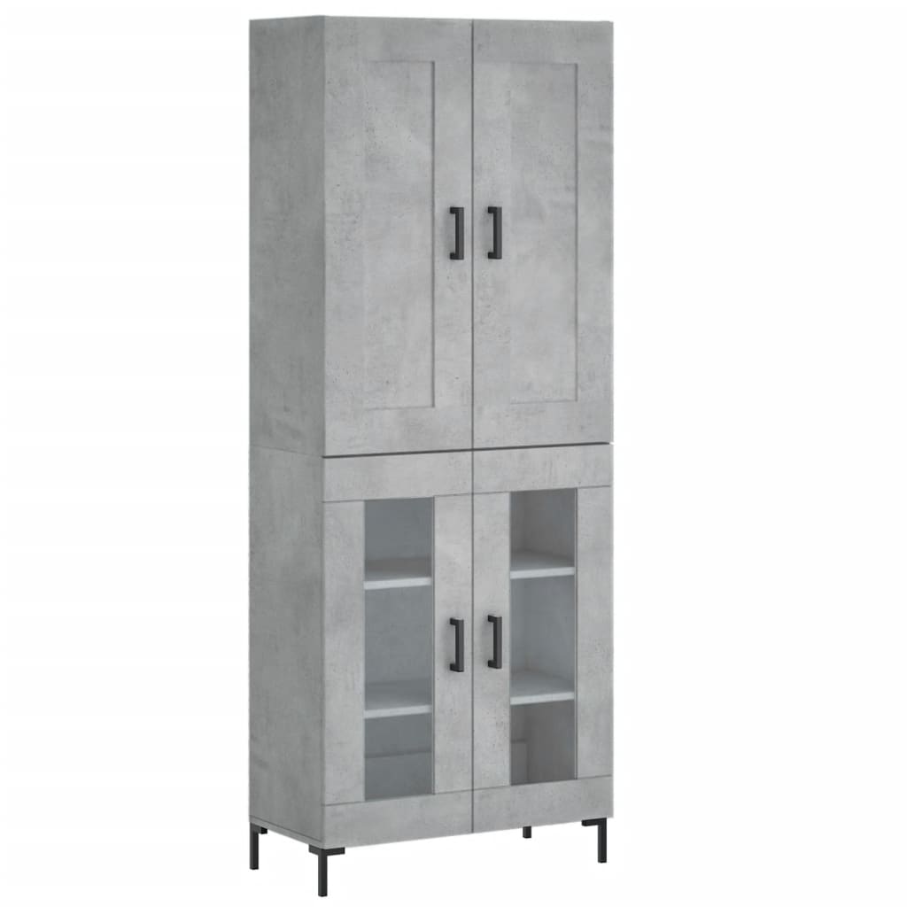 vidaXL Highboard Concrete Grey 69,5x34x180 cm Engineered Wood 2
