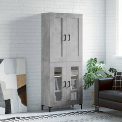 vidaXL Highboard Concrete Grey 69,5x34x180 cm Engineered Wood 1