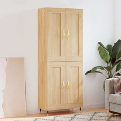 Highboard 69.5x34x180 cm Engineered Wood 2 Wood Doors Sonoma oak